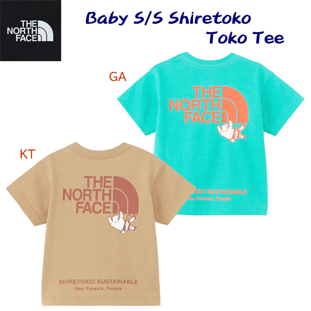 ノースフェイス/ベビーウェア/ベビーTシャツ/Tシャツ 24春夏NEW ショートスリーブシレトコトコティー(ベビー/Tシャツ) NTB32430ST(カラー:KT×サイズ:90サイズ)