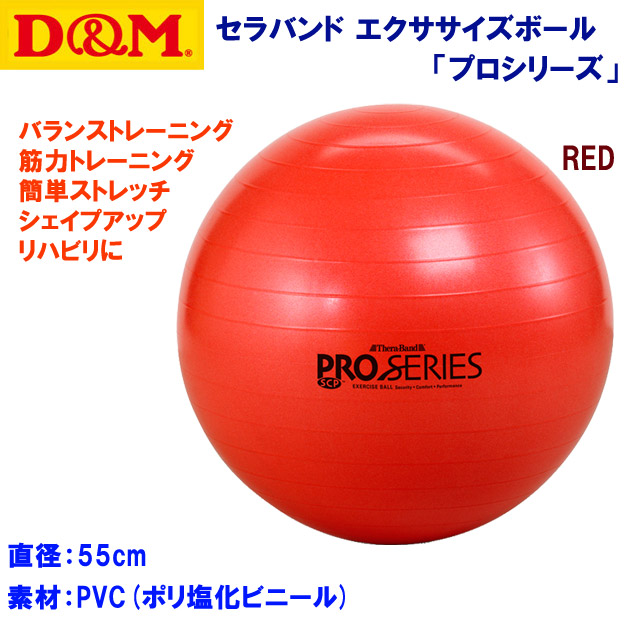 家トレグッズ D&M/バランスボール/エクササイズボール セラバンド エクササイズボール 「プロシリーズ」 SDS-55 (カラー:RED×サイズ:直径55cm)
