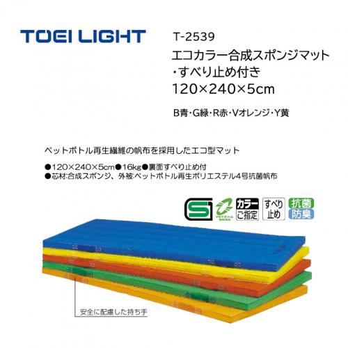 トーエイライト エコカラー合成スポンジマット・すべり止め付 120×240×5cm T-2539