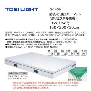 トーエイライト 防炎・抗菌エバーマット(ポリエステル帆布)・すべり止め付 150×200×20cm G-1456