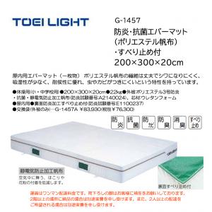 トーエイライト 防炎・抗菌エバーマット(ポリエステル帆布)・すべり止め付 200×300×20cm G-1457