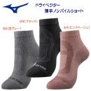 ミズノ/靴下/ソックス/アウトドアソックス ドライベクター薄手ノンパイルショートソックス(レディース/ソックス) B2JX0210(カラー:64×サイズ:2224cm)
