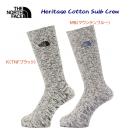 NEW THE NORTH FACE ザ・ノース・フェイス ソックス 靴下 ヘリテージ コットン スラブ クルー NN82530(カラー:K×サイズ:25-27cm)