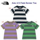 ザ・ノース・フェイス/ジュニアウェア/キッズTシャツ/Tシャツ 25春夏NEW トドラーショートスリーブフィールドボーダーティー(キッズ/Tシャツ) NTT32542(カラー:PE×サイズ:110サイズ)