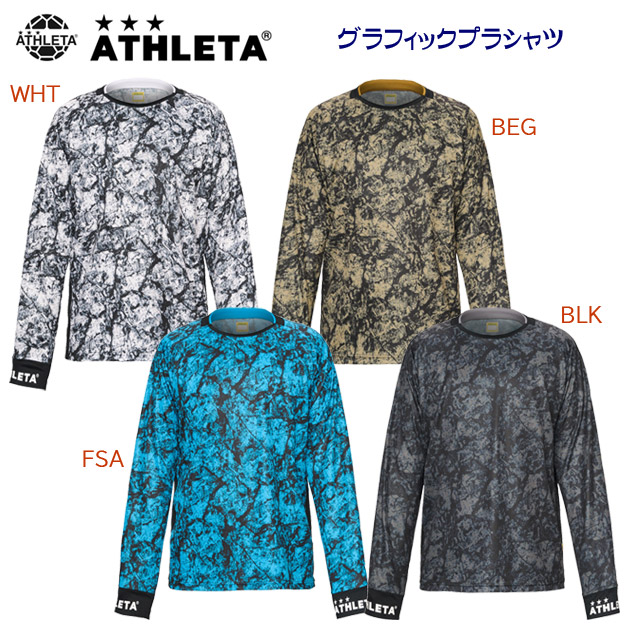 NEW ATHLETA/アスレタ/メンズウェア/プラシャツ グラフィックプラシャツ(メンズ/プラシャツ) 02427(カラー:WHT×サイズ:Lサイズ)