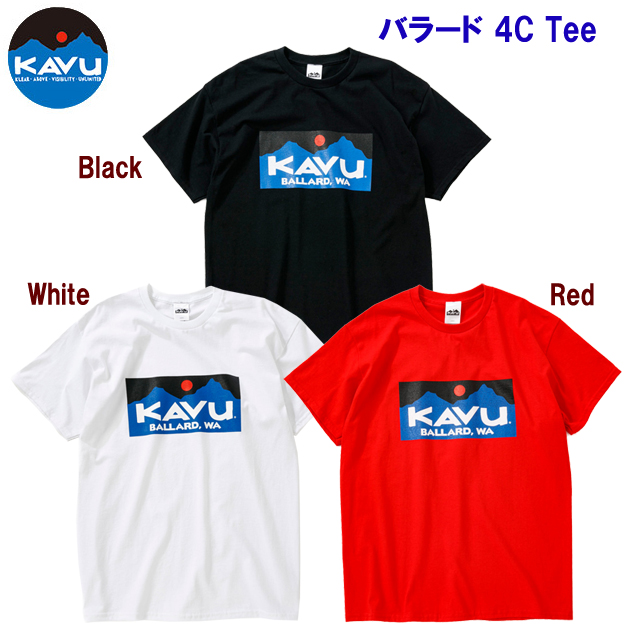 セール KAVU(カブー)/カブー/メンズウェア/Tシャツ/Tシャツ バラード4CTee(ユニセックス/Tシャツ) 19821841(カラー:RED×サイズ:Lサイズ)