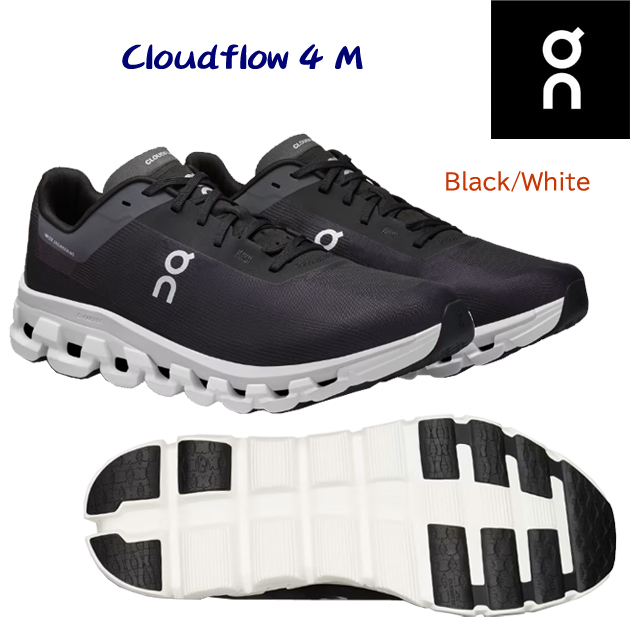 オン/メンズシューズ/ランニングシューズ 23秋冬NEW Cloudflow 4(メンズ/ランニングシューズ) 3MD3010(カラー:BlackWhite×サイズ:26.0cm)