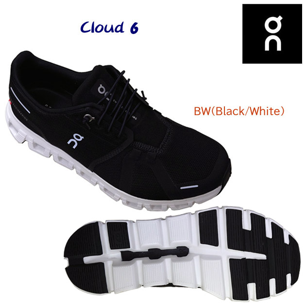 オン/メンズシューズ/ランニングシューズ 25春夏NEW Cloud 6(メンズ/ランニングシューズ) 3MF10070299 カラー:BW(カラー:BlackWhite×サイズ:26.5cm)