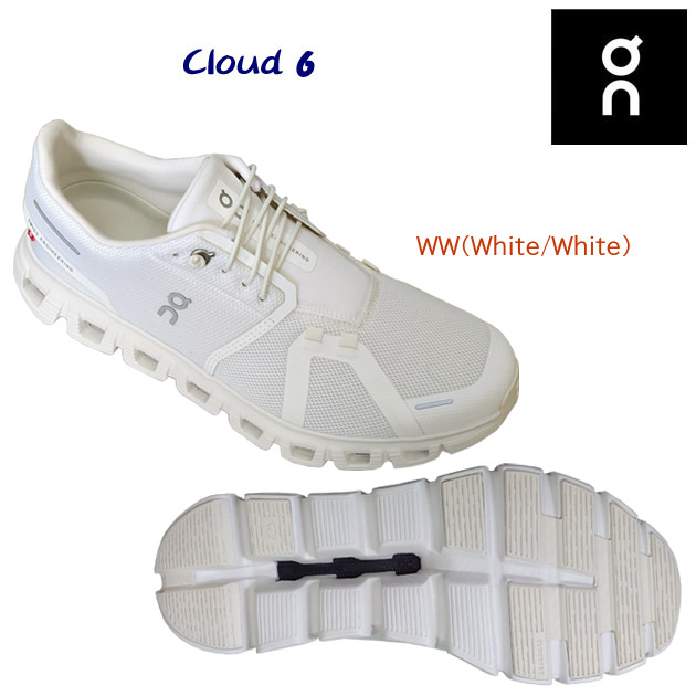 オン/メンズシューズ/ランニングシューズ 25春夏NEW Cloud 6(メンズ/ランニングシューズ) 3MF10071200 カラー:WW(カラー:WhiteWhite×サイズ:27.5cm)