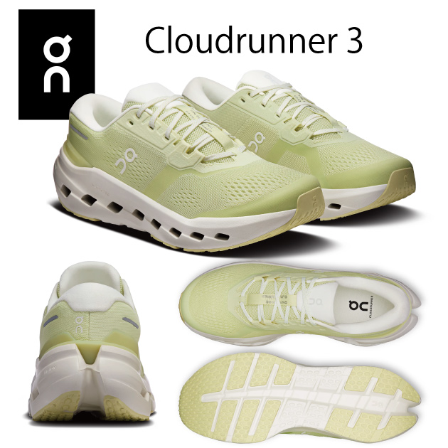 NEW on オン メンズシューズ ランニングシューズ Cloudrunner 3(メンズ ランニングシューズ) 3MG10074751 カラー:Linen/Ivory(カラー:Linen/Ivory×サイズ:26.5cm)