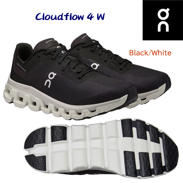オン/レディースシューズ/ランニングシューズ 23秋冬NEW Cloudflow 4(ランニングシューズ/レディース) 3WD3011 カラー:Black/White(カラー:BlackWhite×サイズ:24.5cm)
