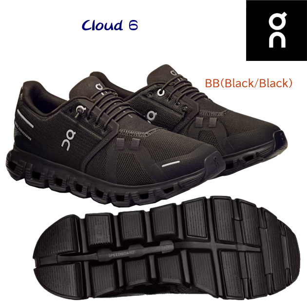 オン/レディースシューズ/ランニングシューズ 25春夏NEW Cloud 6(レディース/ランニングシューズ) 3WF10061043 カラー:Black(カラー:BlackBlack×サイズ:23.5cm)