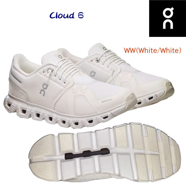 オン/レディースシューズ/ランニングシューズ 25春夏NEW Cloud 6(レディース/ランニングシューズ) 3WF10061200 カラー:White(カラー:WhiteWhite×サイズ:24.5cm)