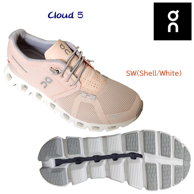 オン/レディースシューズ/ランニングシューズ Cloud 5(レディース/ランニングシューズ) 5998153W カラー:SW(カラー:ShellWhite×サイズ:23.5cm)