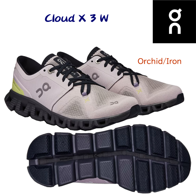 オン/レディースシューズ/ランニングシューズ Cloud X 3(ランニングシューズ/レディース) 6098098W(カラー:OrchidIron×サイズ:23.0cm)