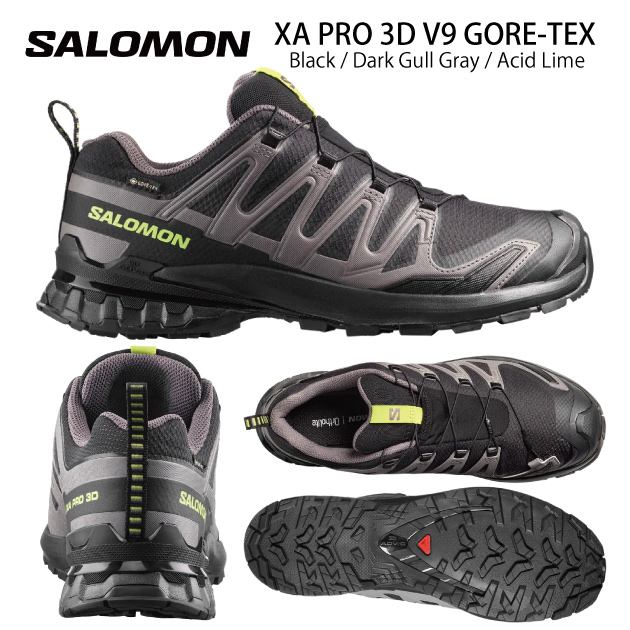 NEW salomon サロモン メンズシューズ ゴアテックス トレイルランニングシューズ XA PRO 3D V9 GTX L(メンズ トレランシューズ) L47987300(カラー:BLK/DGG/AL×サイズ:27.5cm)