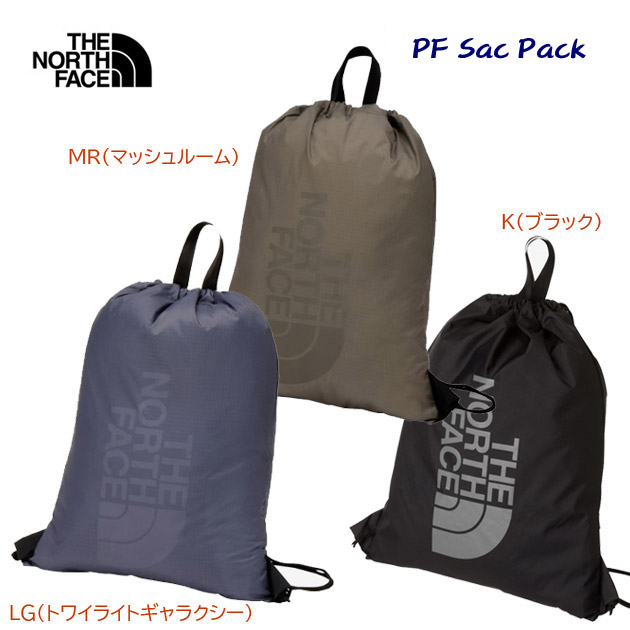 NEW THE NORTH FACE/ザ・ノース・フェイス/バッグ/サックパック ピーエフサックパック(リュック) NM62413(カラー:LG×サイズ:13L)