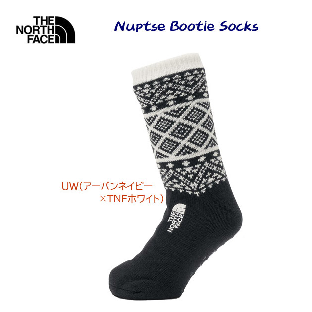 NEW THE NORTH FACE ザ・ノース・フェイス ルームソックス 靴下 ヌプシ ブーティ ソックス SE NN82531(カラー:UW×サイズ:25-27cm)