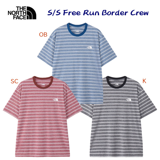 ザ・ノース・フェイス/メンズウェア/Tシャツ 25春夏NEW ショートスリーブフリーランボーダークルー(ユニセックス/Tシャツ) NT12591(カラー:SC×サイズ:Mサイズ)