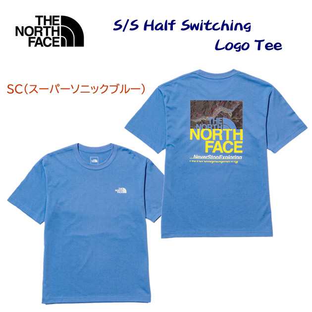 ザ・ノース・フェイス/メンズウェア/Tシャツ S/Sハーフスウィッチングロゴティー(メンズ/Tシャツ) NT32338(カラー:SC×サイズ:Mサイズ)