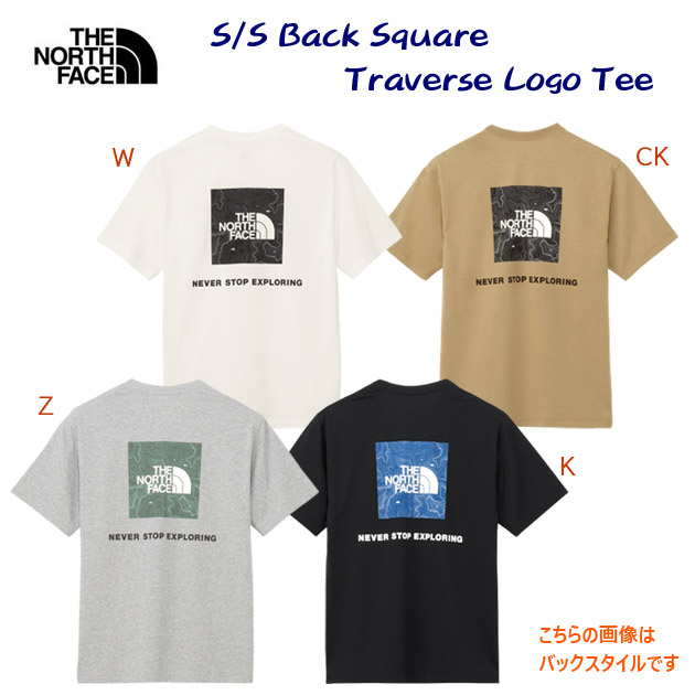 ザ・ノース・フェイス/メンズウェア/Tシャツ 25春夏NEW ショートスリーブバックスクエアトラバースロゴティー(メンズ/Tシャツ) NT32543(カラー:CK×サイズ:Mサイズ)