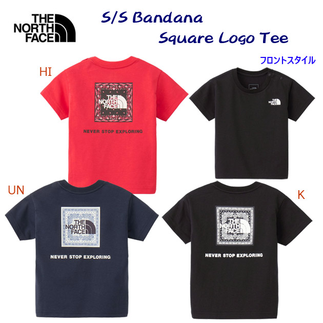 ザ・ノース・フェイス/ベビーウェア/ベビーTシャツ/Tシャツ NEW ショートスリーブバンダナスクェアロゴティー(ベビー/Tシャツ) NTB32546(カラー:K×サイズ:90サイズ)