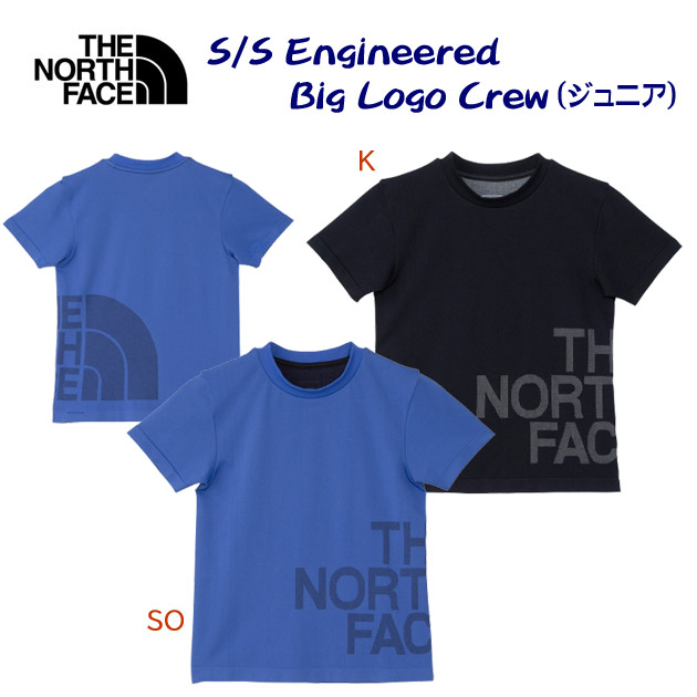 ザ・ノース・フェイス/ジュニアウェア/キッズTシャツ/Tシャツ ショートスリーブエンジニアードビッグロゴクルー(ジュニア/Tシャツ) NTJ32471(カラー:K×サイズ:140サイズ)