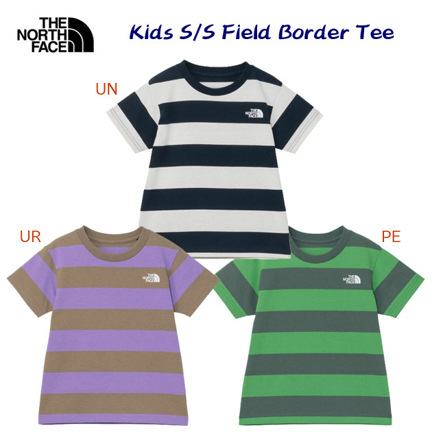 ザ・ノース・フェイス/ジュニアウェア/キッズTシャツ/Tシャツ 25春夏NEW トドラーショートスリーブフィールドボーダーティー(キッズ/Tシャツ) NTT32542(カラー:PE×サイズ:110サイズ)