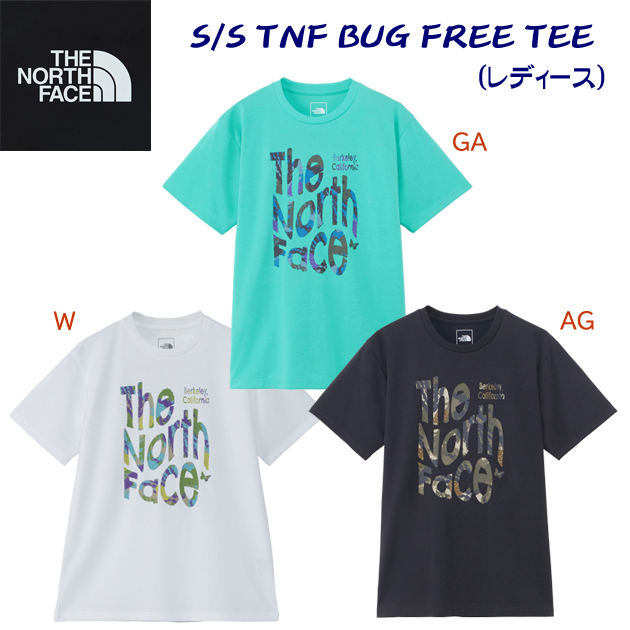 ノースフェイス/レディースウェア/Tシャツ 24春夏NEW S/STNFバグフリーティー(レディース/Tシャツ) NTW12449(カラー:AG×サイズ:Lサイズ)