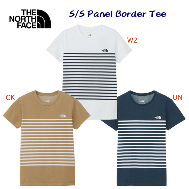 ザ・ノース・フェイス/レディースウェア/Tシャツ NEW ショートスリーブパネルボーダーティー(レディース/Tシャツ) NTW32406 (カラー:CK×サイズ:Mサイズ)