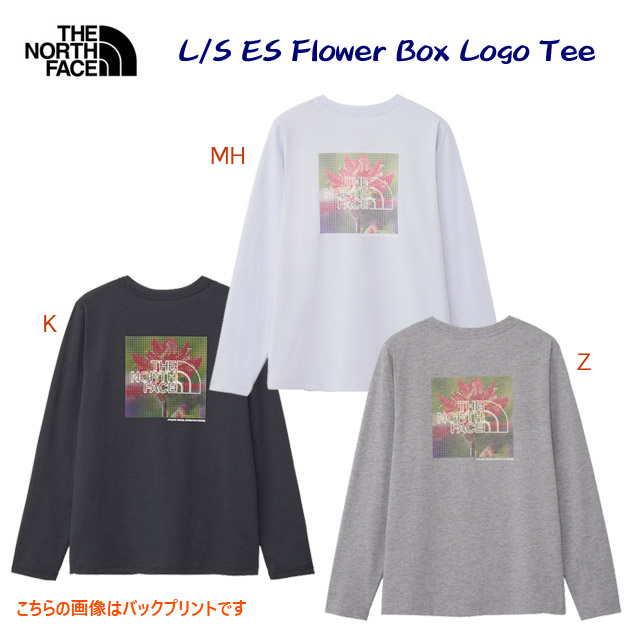 ザ・ノース・フェイス/レディースウェア/Tシャツ 25春夏NEW ロングスリーブイーエスフラワーボックスロゴティー(レディース/Tシャツ) NTW32582(カラー:K×サイズ:Mサイズ)